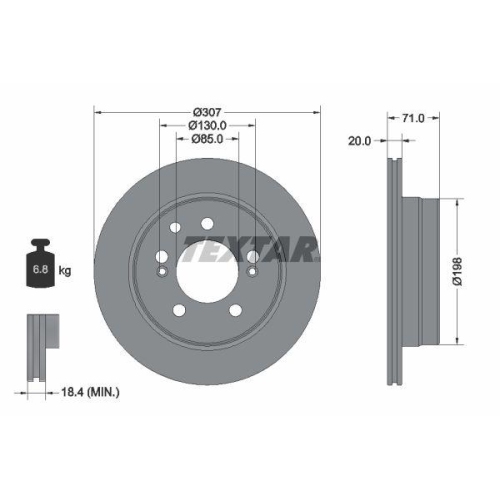 TEXTAR Bremsscheibe PRO 92338503