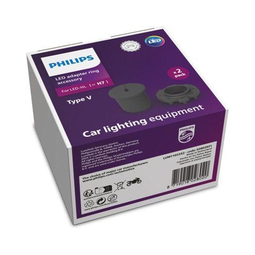 PHILIPS Lampenfassung, Hauptscheinwerfer Adapter Ring H7-LED 11022X2