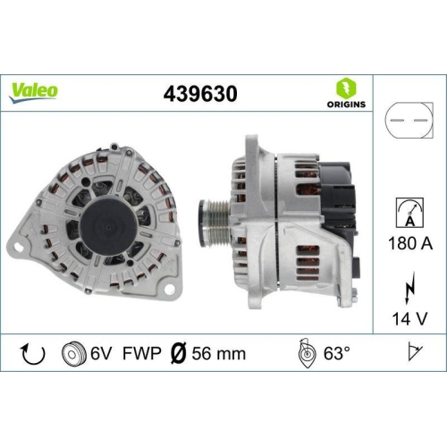 VALEO Generator VALEO ORIGINS - NEW O.E. TECHNOLOGIE 439630