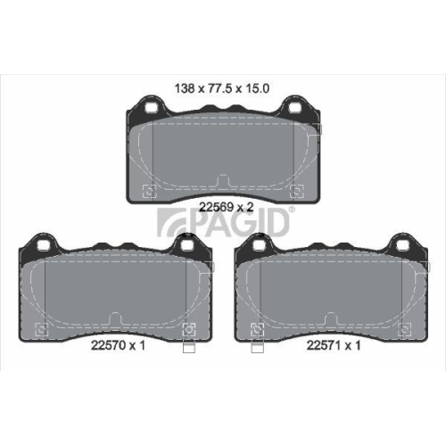 PAGID Bremsbelagsatz, Scheibenbremse T2586N