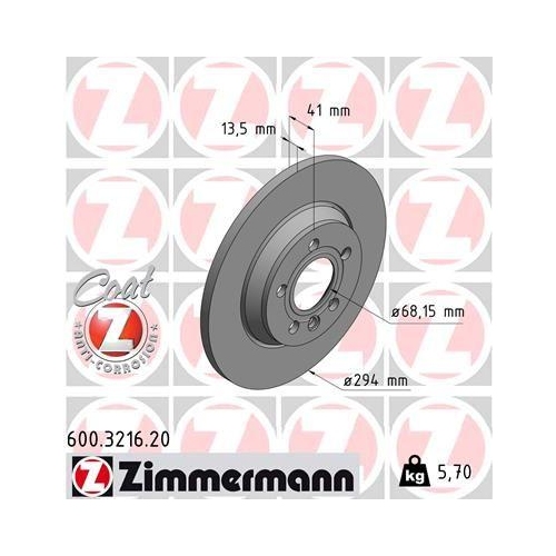 ZIMMERMANN Bremsscheibe COAT Z 600.3216.20