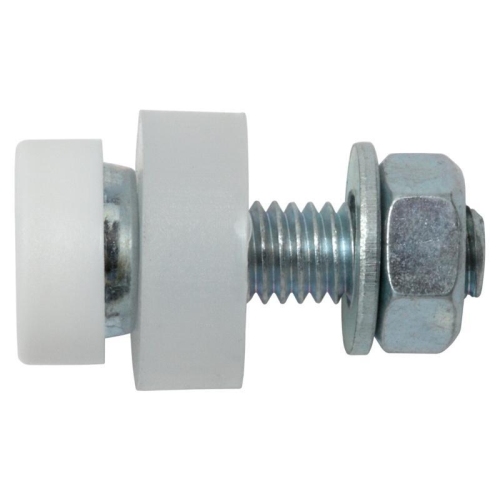 Nummernschildschraube komplett montiert, mit Abdeckkappe wei&szlig; M6 x 20, 50 St&uuml;ck