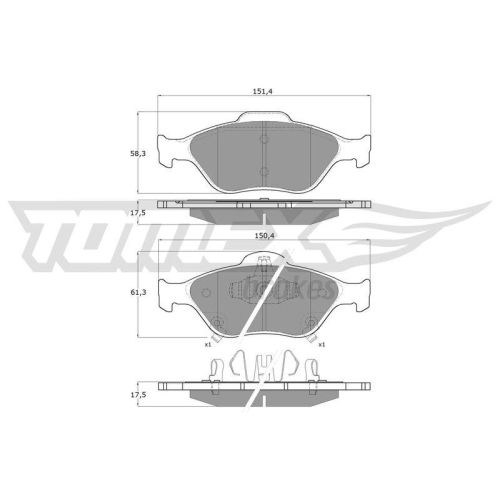 TOMEX Brakes Bremsbelagsatz, Scheibenbremse TX 15-00