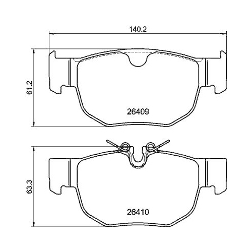 HELLA Bremsbelagsatz, Scheibenbremse 8DB 355 044-381