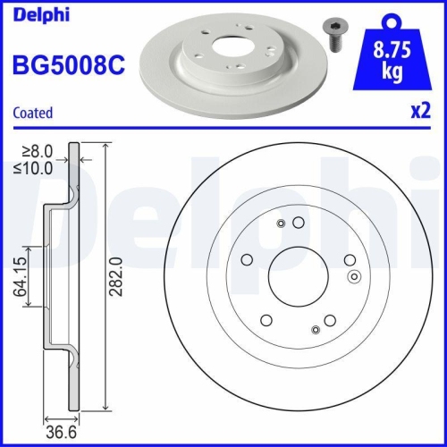 DELPHI Bremsscheibe BG5008C