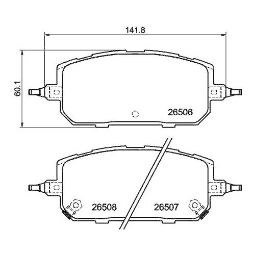 HELLA Bremsbelagsatz, Scheibenbremse 8DB 355 044-221