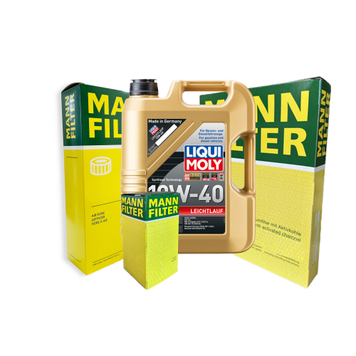 Liqui Moly Motor&ouml;l 10W-40 5-Liter+&Ouml;lfilter+Luftfilter Mann-Filter Inspektion Set