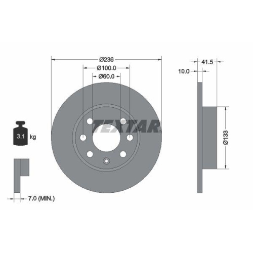 TEXTAR Bremsscheibe 92020800