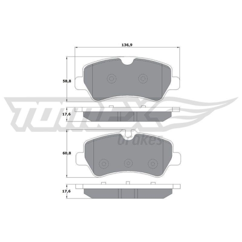 TOMEX Brakes Bremsbelagsatz, Scheibenbremse TX 16-96