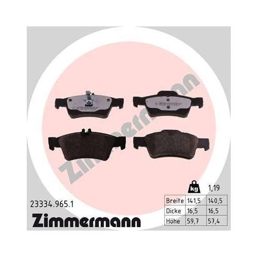 ZIMMERMANN Bremsbelagsatz, Scheibenbremse rd:z 23334.965.1