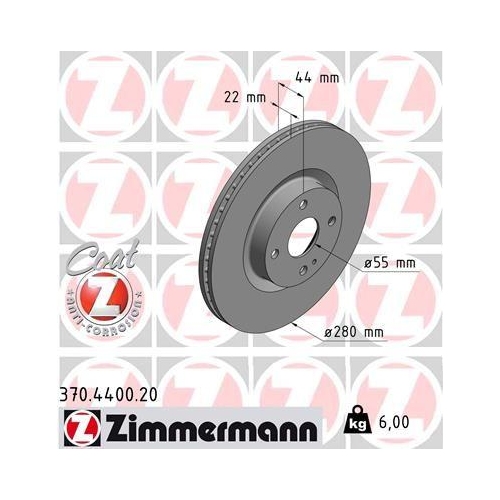 ZIMMERMANN Bremsscheibe COAT Z 370.4400.20