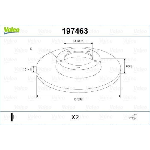 VALEO Bremsscheibe 197463