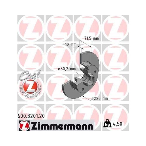 ZIMMERMANN Bremsscheibe COAT Z 600.3201.20