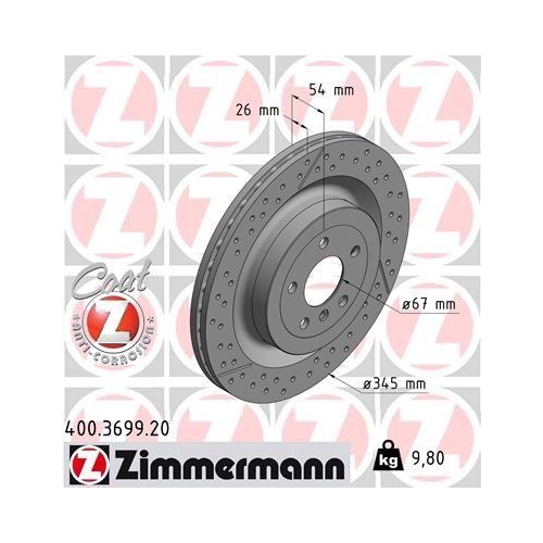 ZIMMERMANN Bremsscheibe COAT Z 400.3699.20