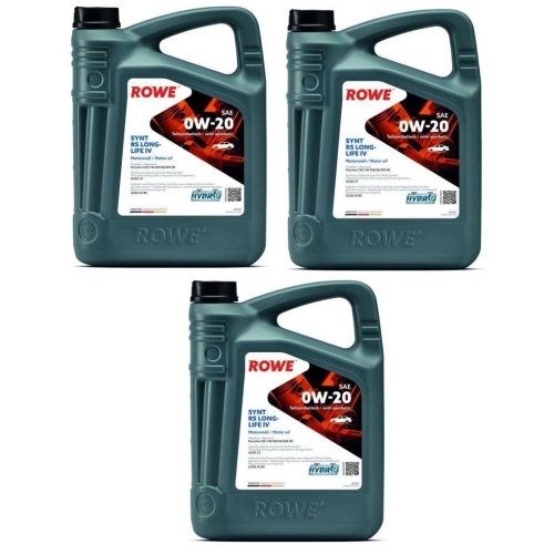 Motoröl ROWE Hightec Synth RS Longlife IV 0W-20 ACEA A1/B1 VW 508.00 509.00 15L