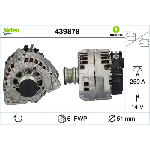 VALEO Generator VALEO ORIGINS - NEW O.E. TECHNOLOGIE 439878