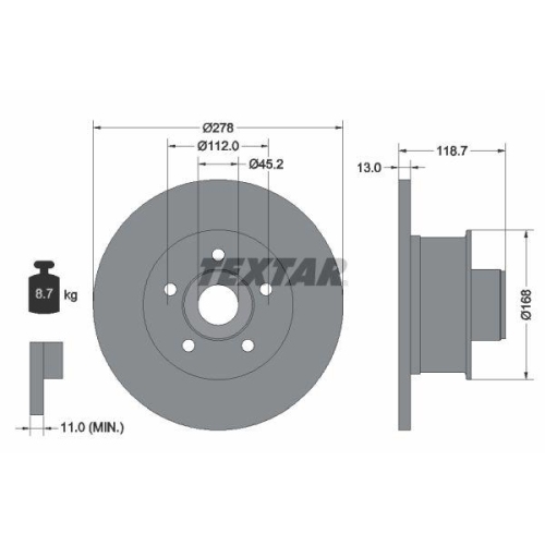 TEXTAR Bremsscheibe 92022000