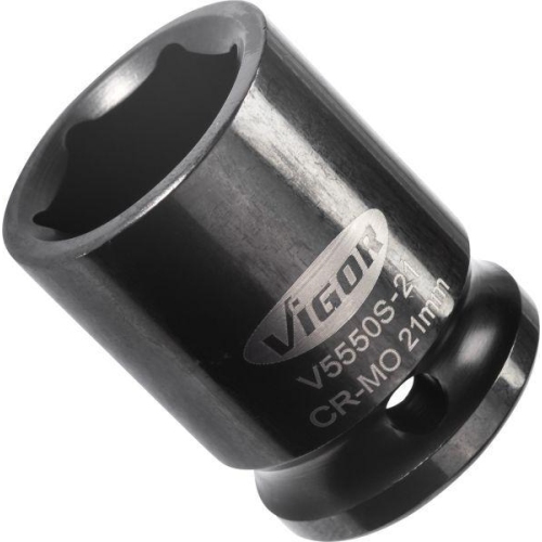 VIGOR Steckschl&uuml;sseleinsatz 1/2 Zoll A.-6kt. Profil SW21 kurz V5550S-21