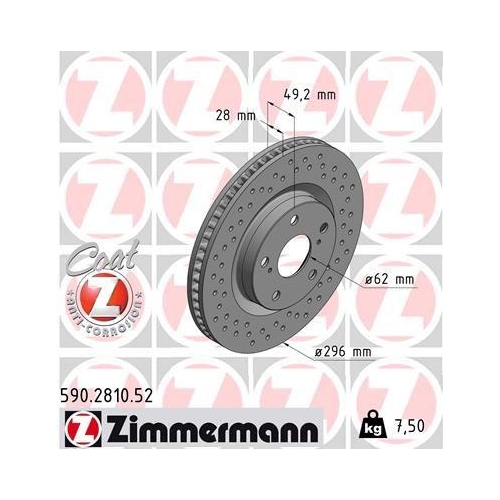 ZIMMERMANN Bremsscheibe SPORT Z 590.2810.52
