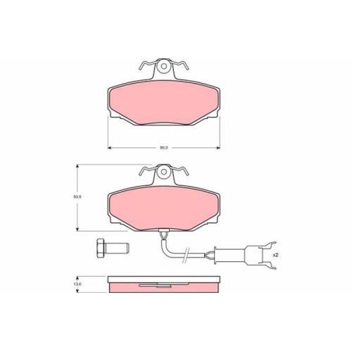 TRW Bremsbelagsatz, Scheibenbremse GDB462
