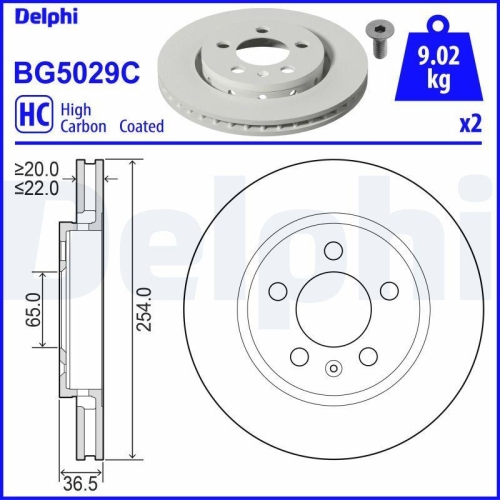 DELPHI Bremsscheibe BG5029C