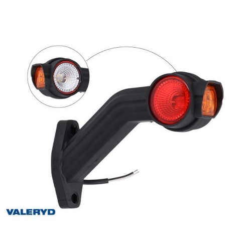 LED Begrenzungsleuchte Valeryd 190x138x&Oslash;52mm R rot/wei&szlig;/Gelb 12-36V, 0,5m kabel