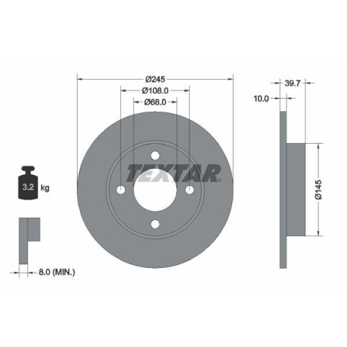 TEXTAR Bremsscheibe 92026300