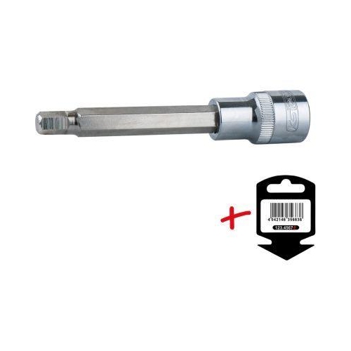 1/2 Zoll CHROMEplus Bit-Stecknuss Innensechskant lang 17mm auf H&auml;nger 918.1667-E
