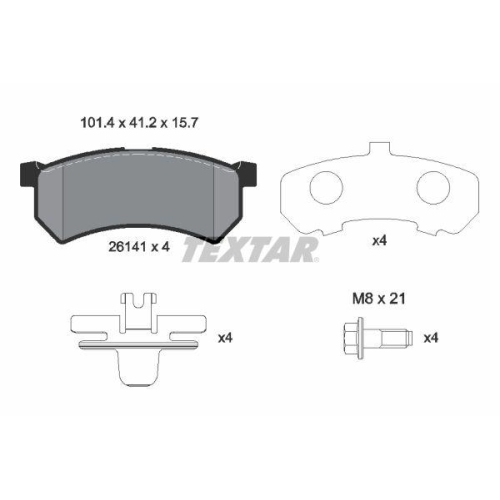 TEXTAR Bremsbelagsatz, Scheibenbremse 2614101