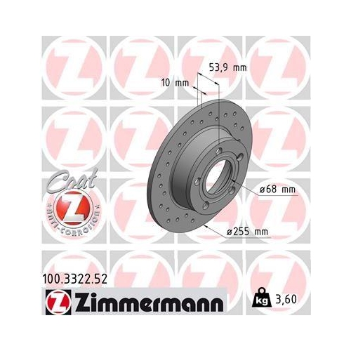 ZIMMERMANN Bremsscheibe SPORT Z 100.3322.52