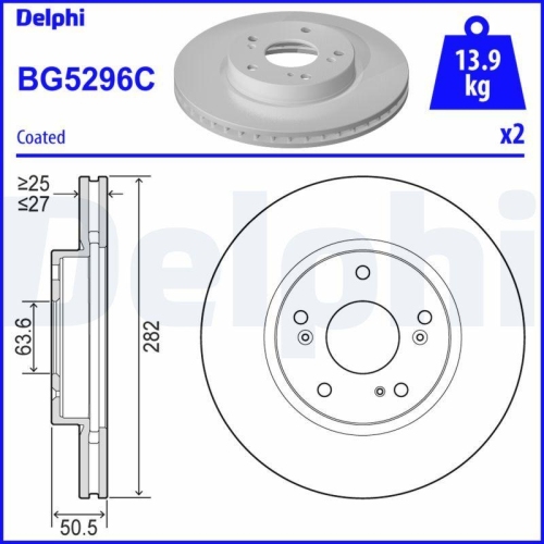 DELPHI Bremsscheibe BG5296C