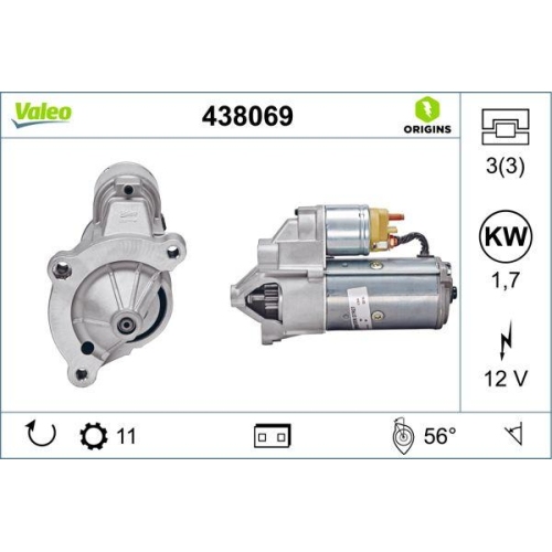 VALEO Starter VALEO ORIGINS NEW OE TECHNOLOGIE 438069