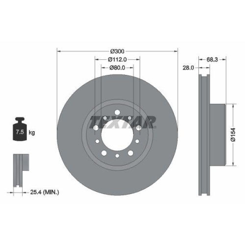 TEXTAR Bremsscheibe 92032500