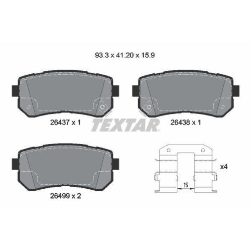 TEXTAR Bremsbelagsatz, Scheibenbremse Q+ 2643701