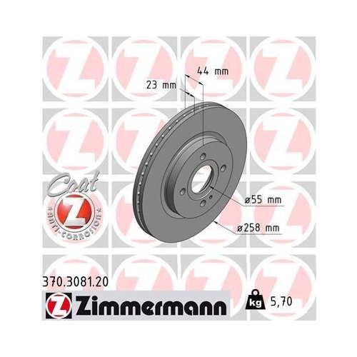 ZIMMERMANN Bremsscheibe COAT Z 370.3081.20