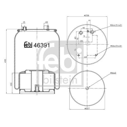 FEBI BILSTEIN Federbalg, Luftfederung 46391