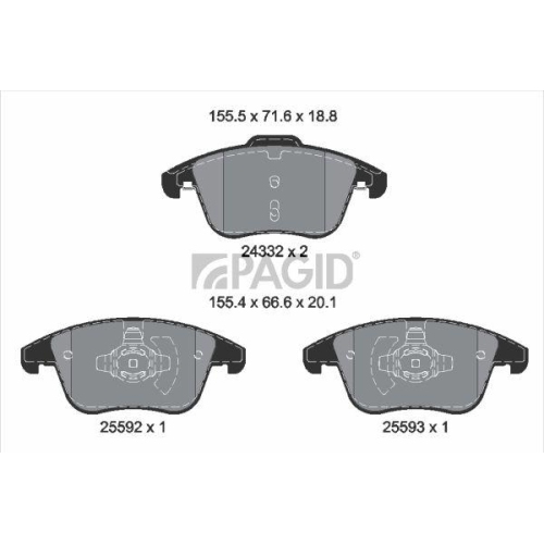 PAGID Bremsbelagsatz, Scheibenbremse T2801N