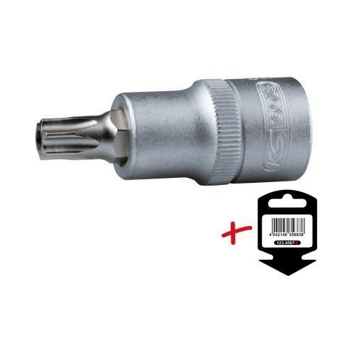 1/2 Zoll Bit-Stecknuss Torx mit Stirnlochbohrung TB55 auf H&auml;nger KS TOOLS