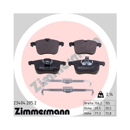 ZIMMERMANN Bremsbelagsatz, Scheibenbremse 23404.205.2