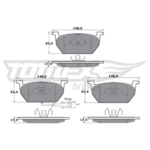 TOMEX Brakes Bremsbelagsatz, Scheibenbremse TX 17-03