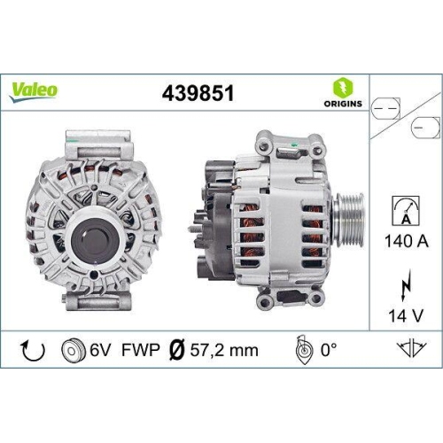 VALEO Generator VALEO ORIGINS - NEW O.E. TECHNOLOGIE 439851