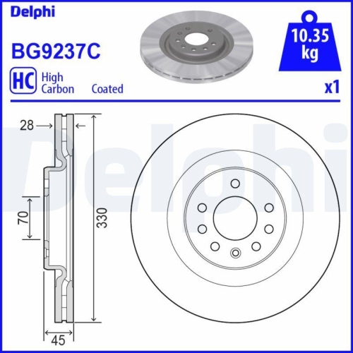 DELPHI Bremsscheibe BG9237C
