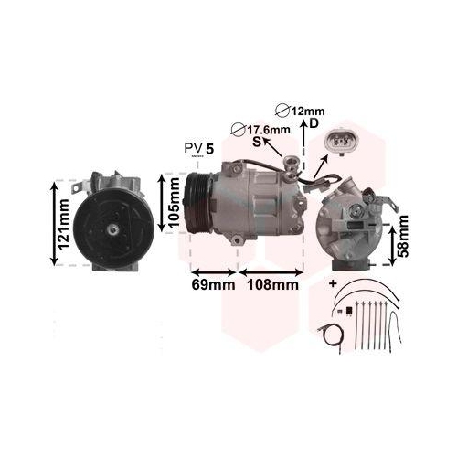 VAN WEZEL Kompressor, Klimaanlage *** IR PLUS *** 3700K427