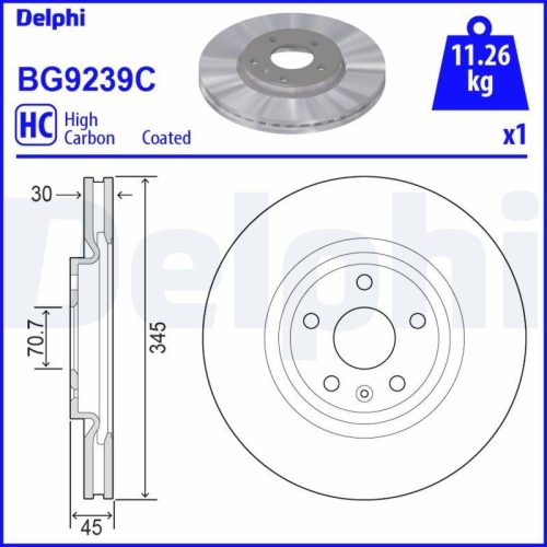 DELPHI Bremsscheibe BG9239C