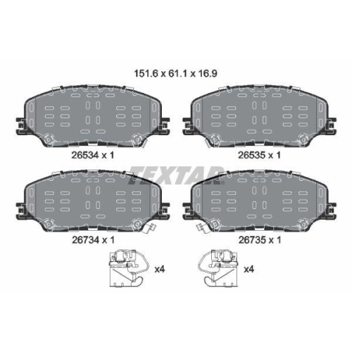 TEXTAR Bremsbelagsatz, Scheibenbremse
