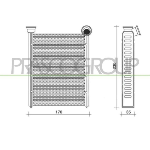 PRASCO W&auml;rmetauscher, Innenraumheizung PrascoSelection RN160H001
