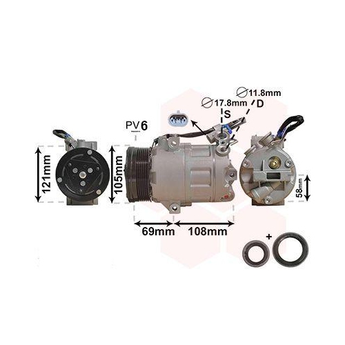 VAN WEZEL Kompressor, Klimaanlage *** IR PLUS *** 3700K438