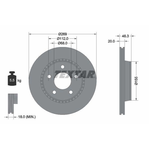 TEXTAR Bremsscheibe 92037100