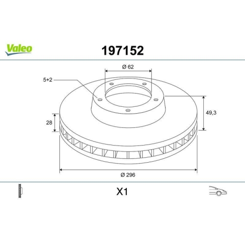 VALEO Bremsscheibe 197152
