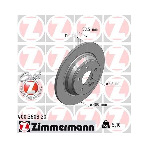 ZIMMERMANN Bremsscheibe COAT Z 400.3608.20